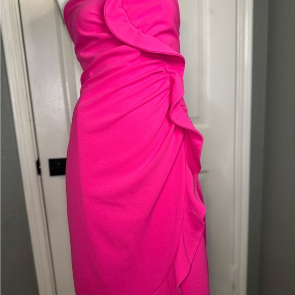 Alexia Admor Strapless Ruffle Hot Pink /M.  #124 - Picture 3 of 14